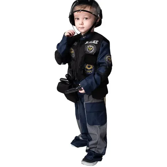 Swat Team Gear Halloween Costume Accessories Medium (8-10) yrs Career Day Outfit - Picture 2 of 10